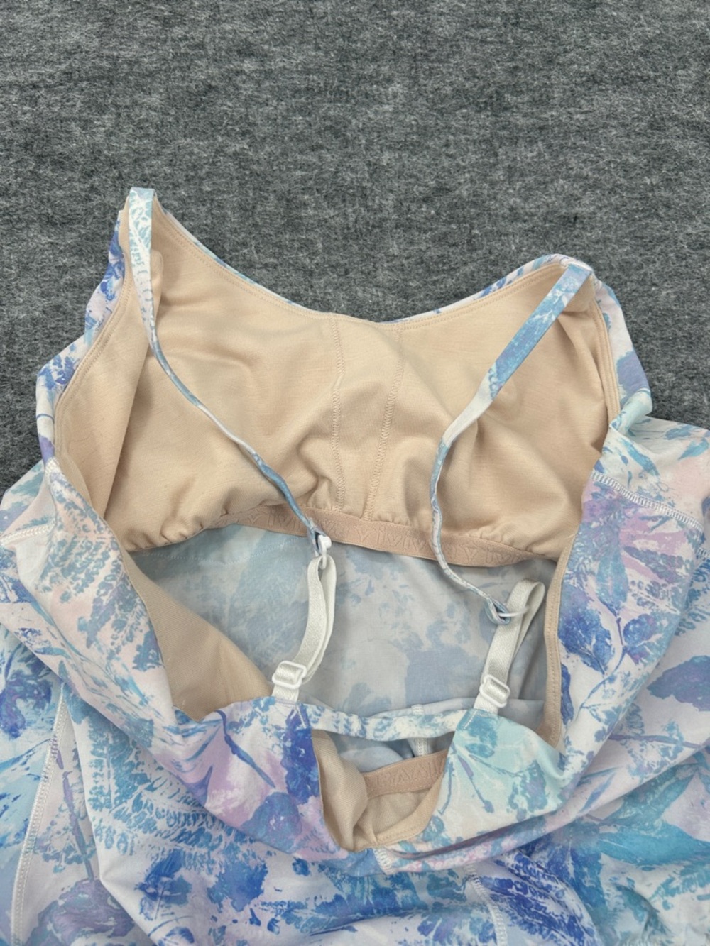 Ivivva Gray Drawstring Top with Blue Lavender Floral Print Girls Set Sz 14 - Picture 7 of 12